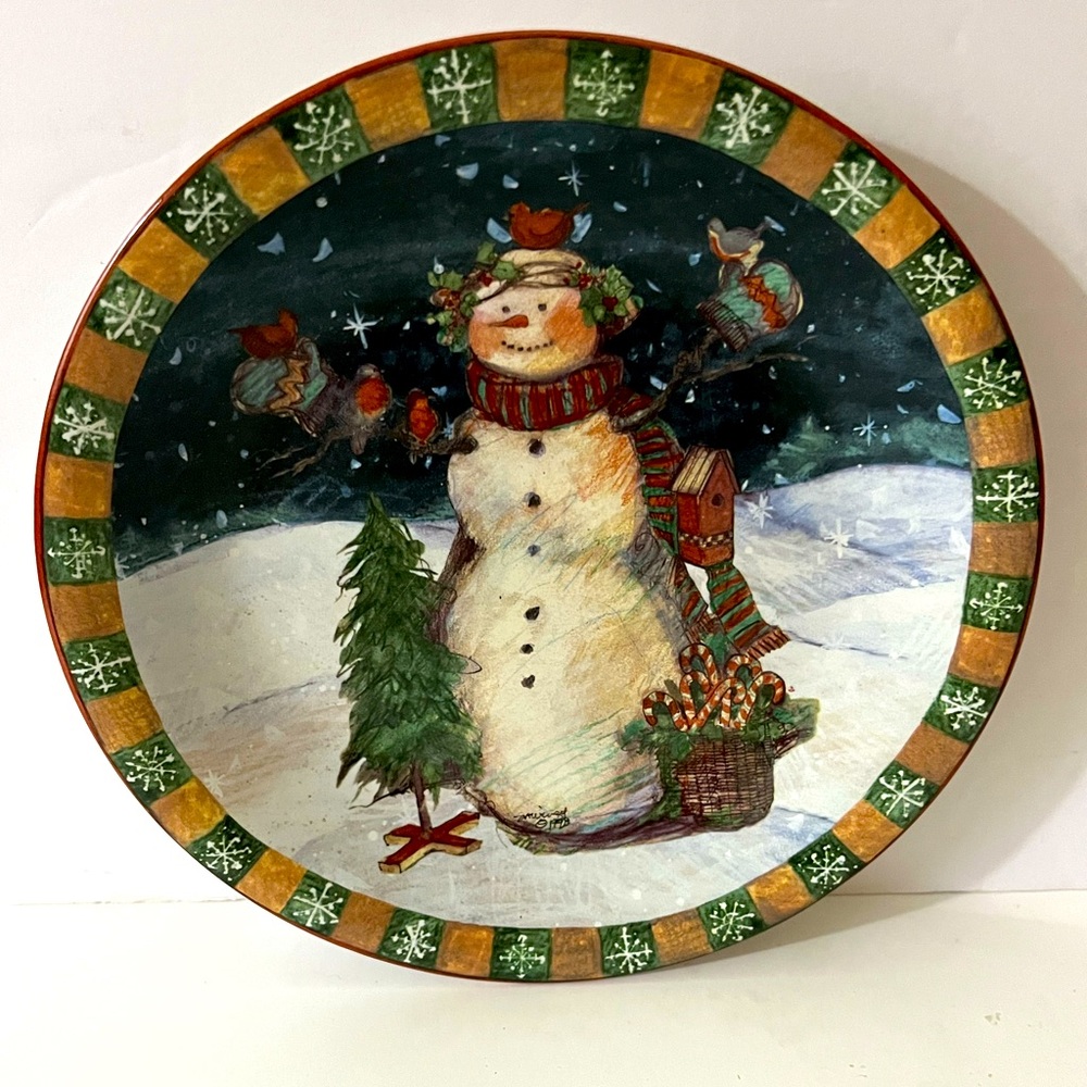 Susan Winget Certified International Christmas Snowmen Plate 8”